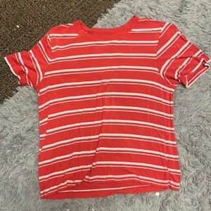 American Eagle red and white striped tshirt